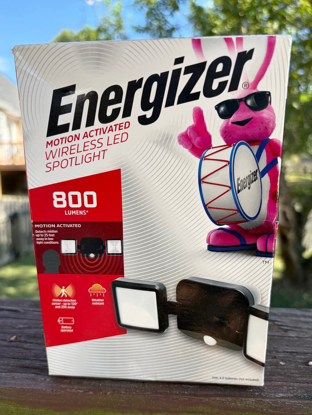 Energizer 800 Lumens MotionActivated Wireless LED Spotlight Outdoor Security New